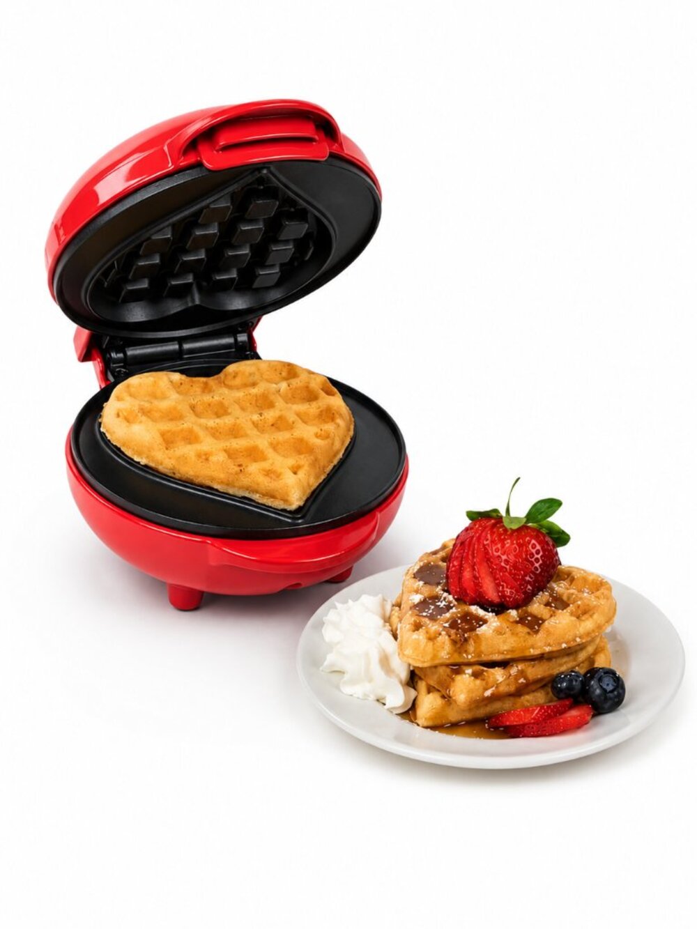 Red Mini Heart Waffle Maker, Valentine's Day